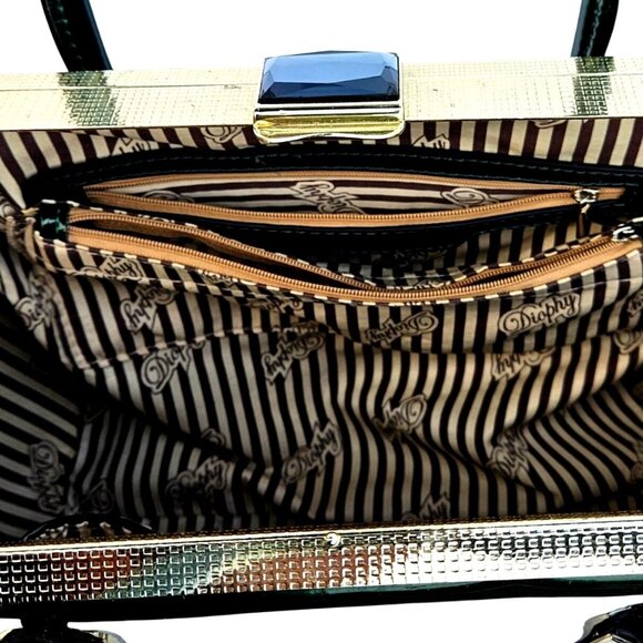 Vintage Y2K Green Plastic Handbag Purse Top Handle Kiss Clasp Vegan - Picture 12 of 14